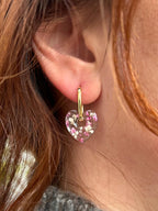 Pampilles cœur rose