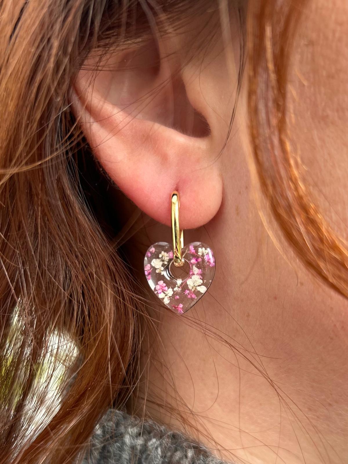 Pampilles cœur rose