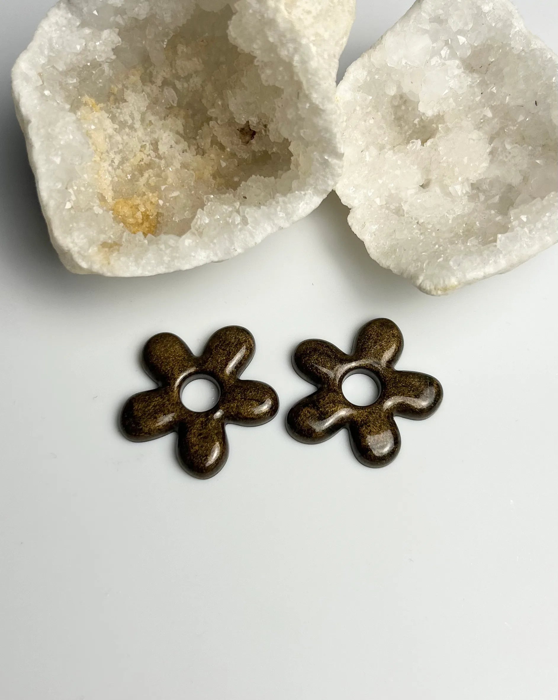 Pampilles fleur marron