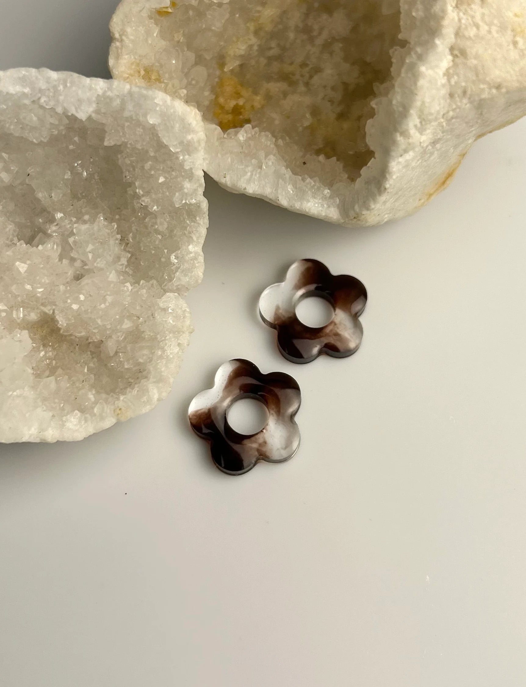 Pampilles fleurs nuance marron