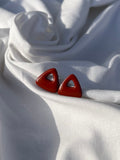 Pampilles triangulaires rouge orangé