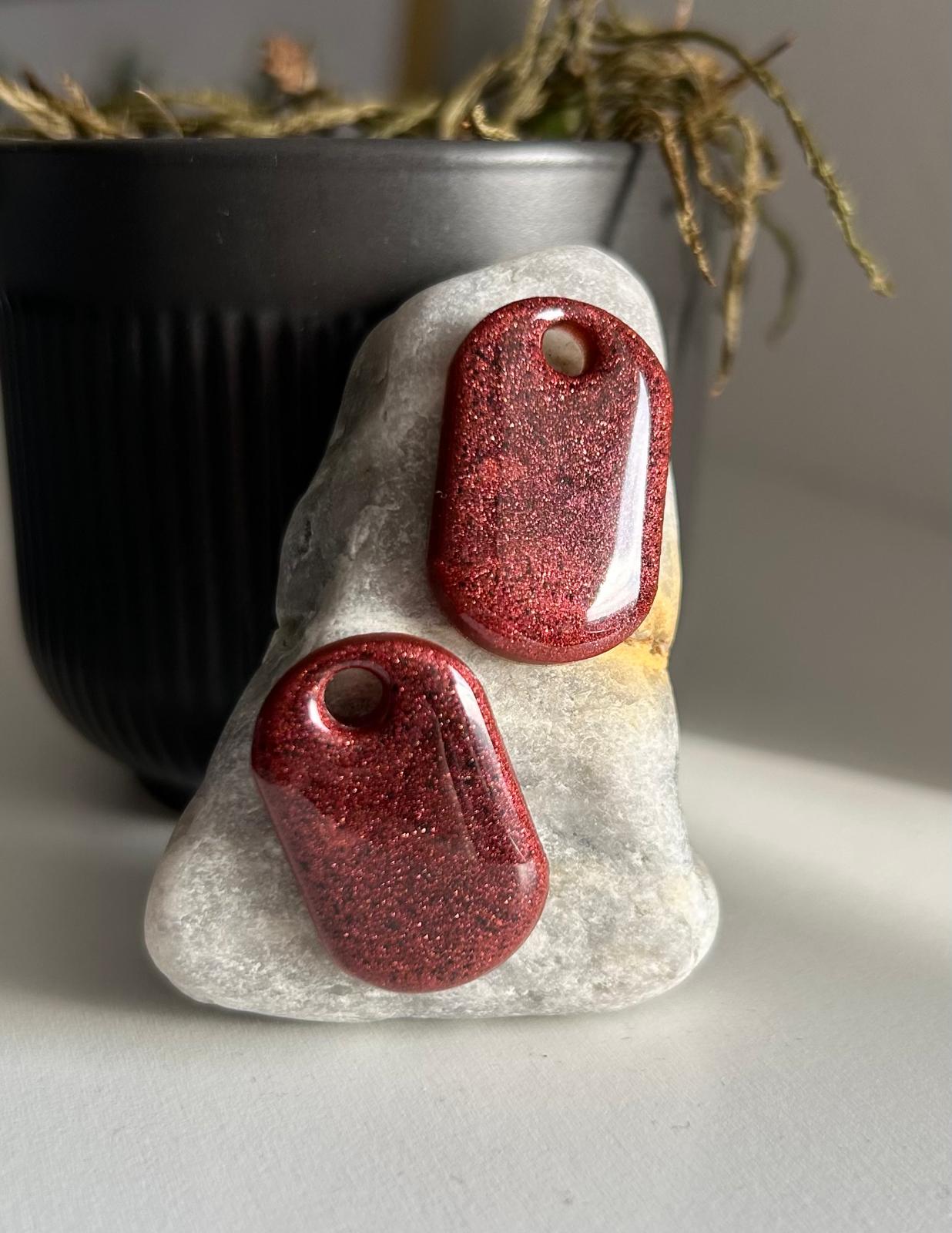 Pampilles ovales cuivre irisées