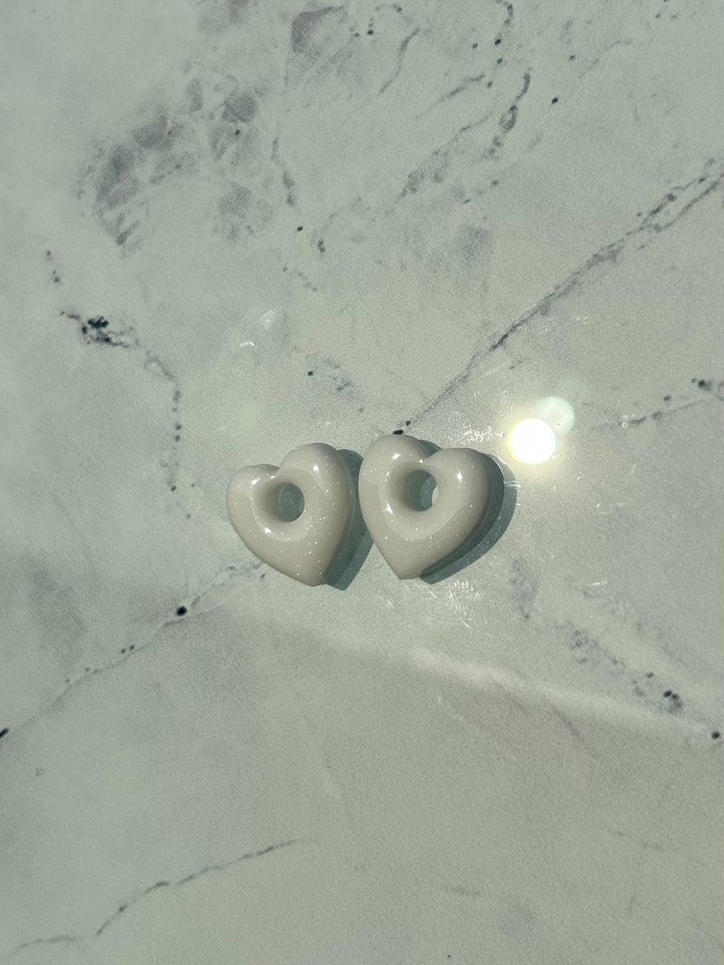 Pampilles cœur blanches