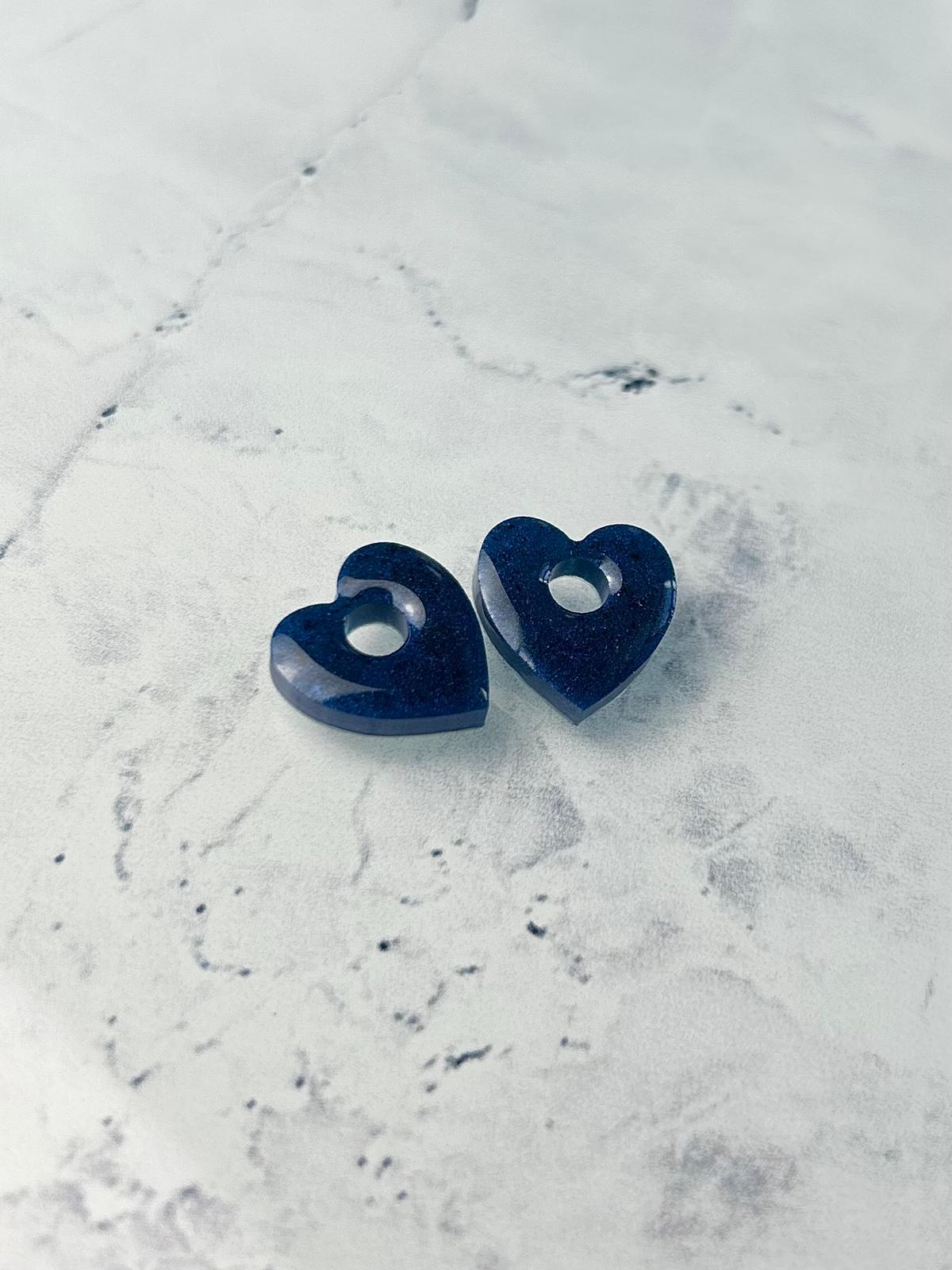 Pampilles cœur bleu nuit