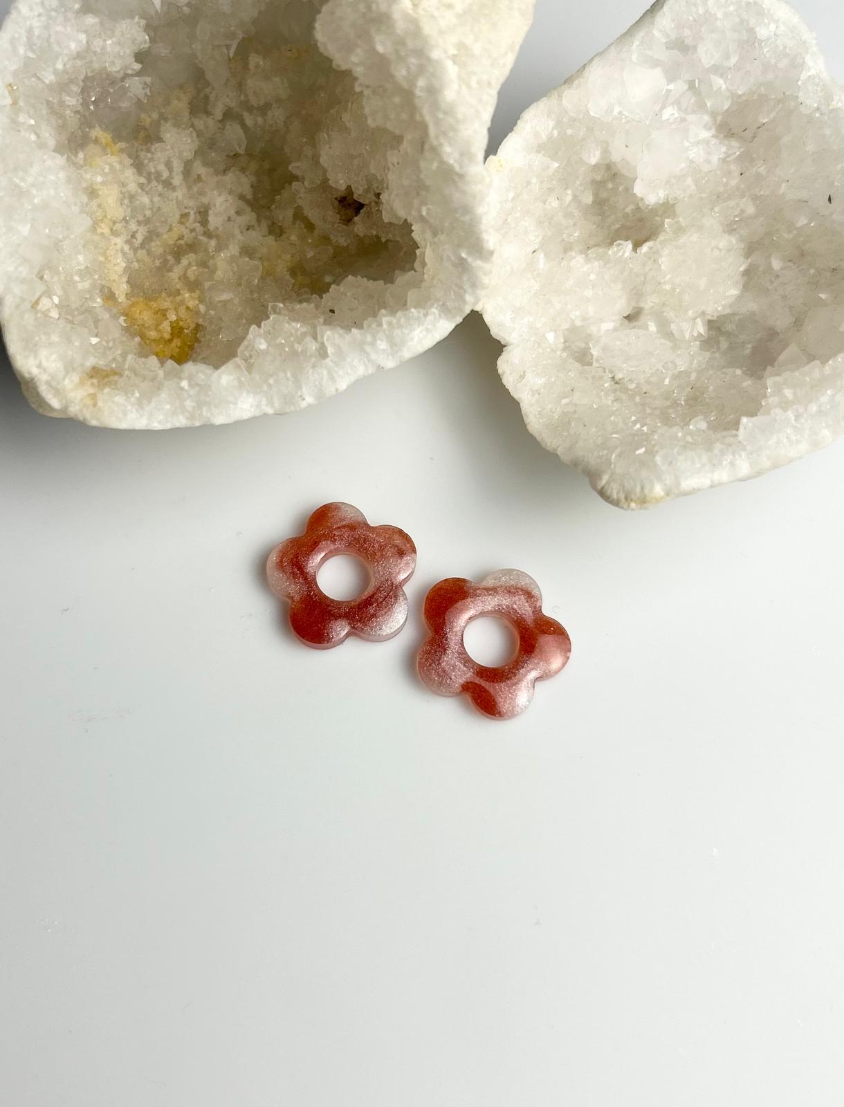 Pampilles fleurs rouges et blanches