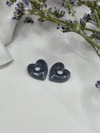 Pampilles coeurs violet métallique