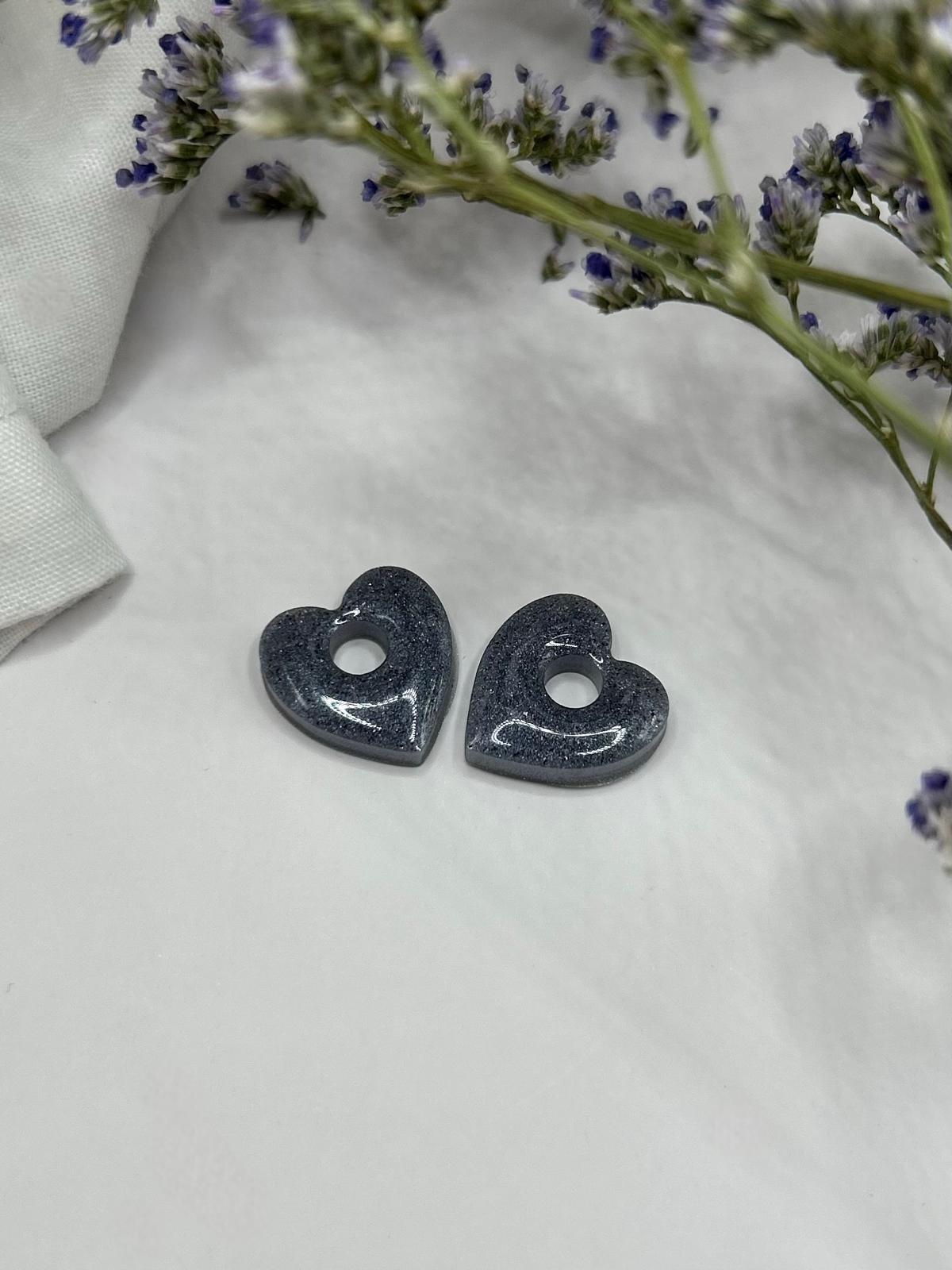 Pampilles coeurs violet métallique