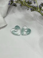 Pampilles coeurs vertes et transparentes