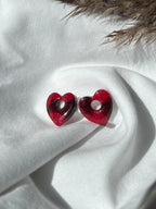 Pampilles coeurs noires et rouges