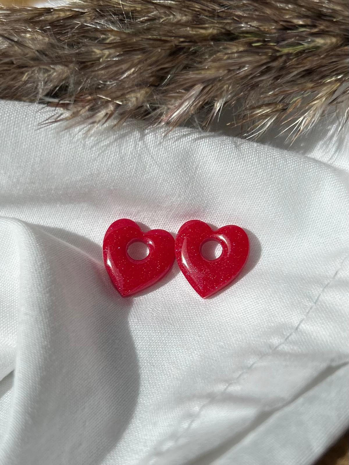 Pampilles coeurs rouges