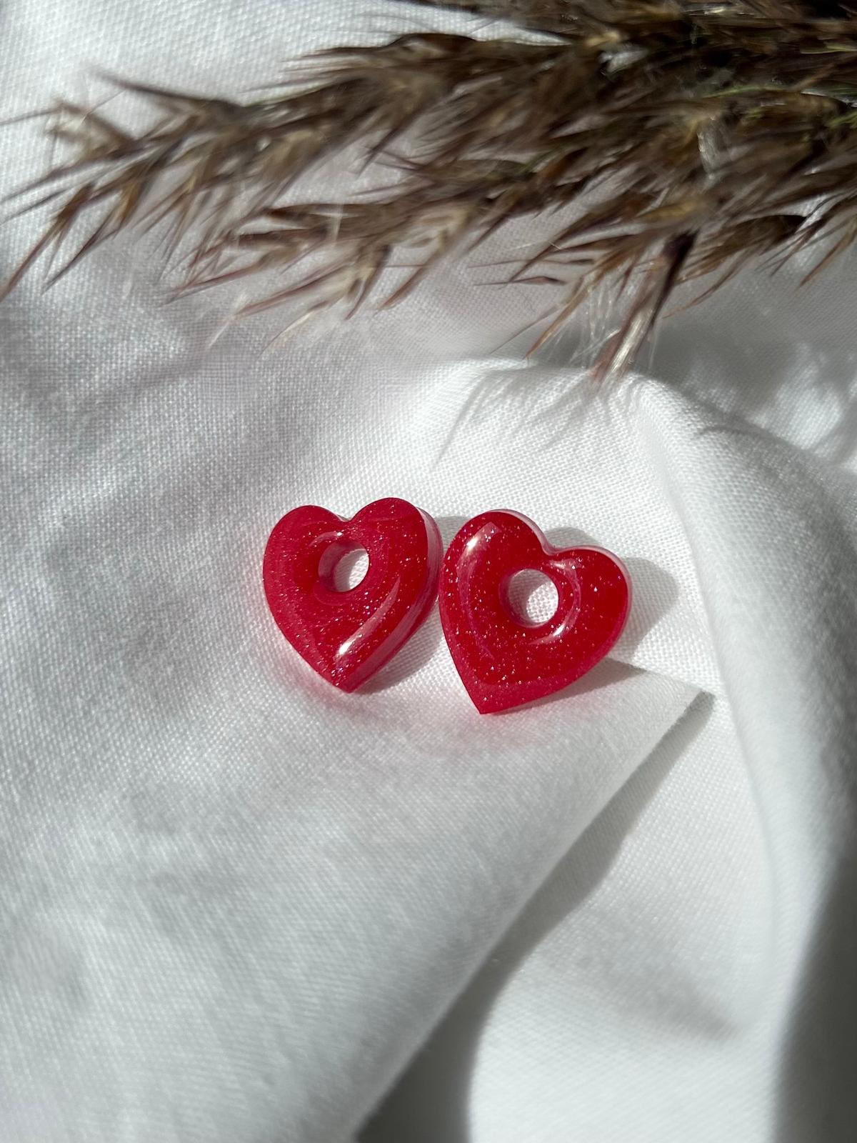 Pampilles coeurs rouges