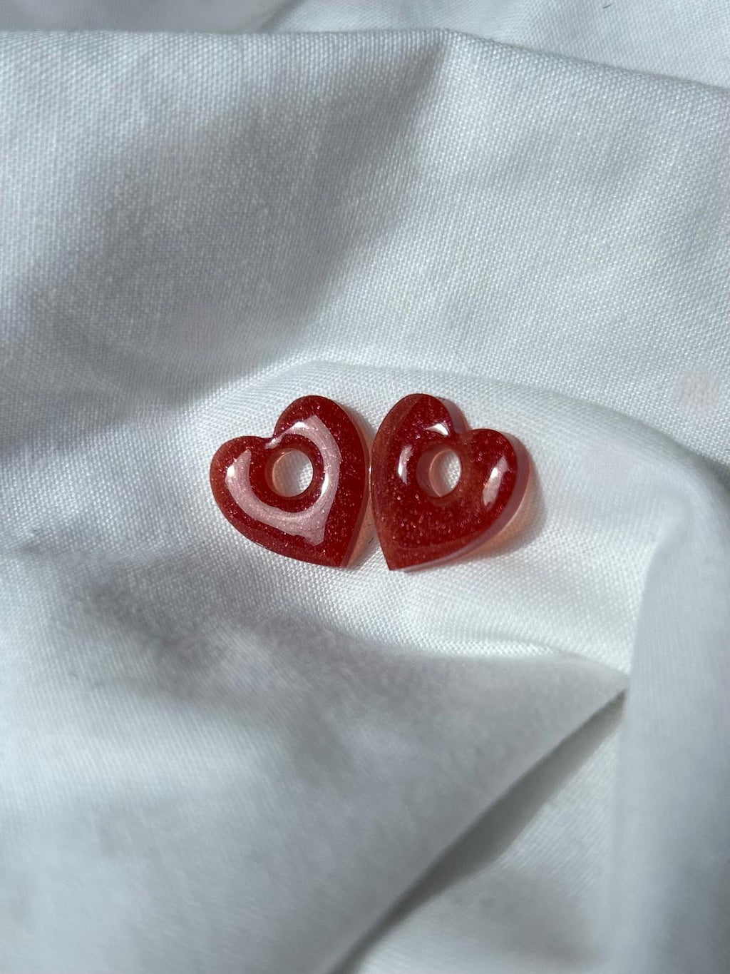 Pampilles coeurs rouges