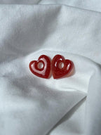 Pampilles coeurs rouges