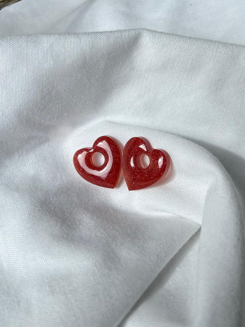 Pampilles coeurs rouges